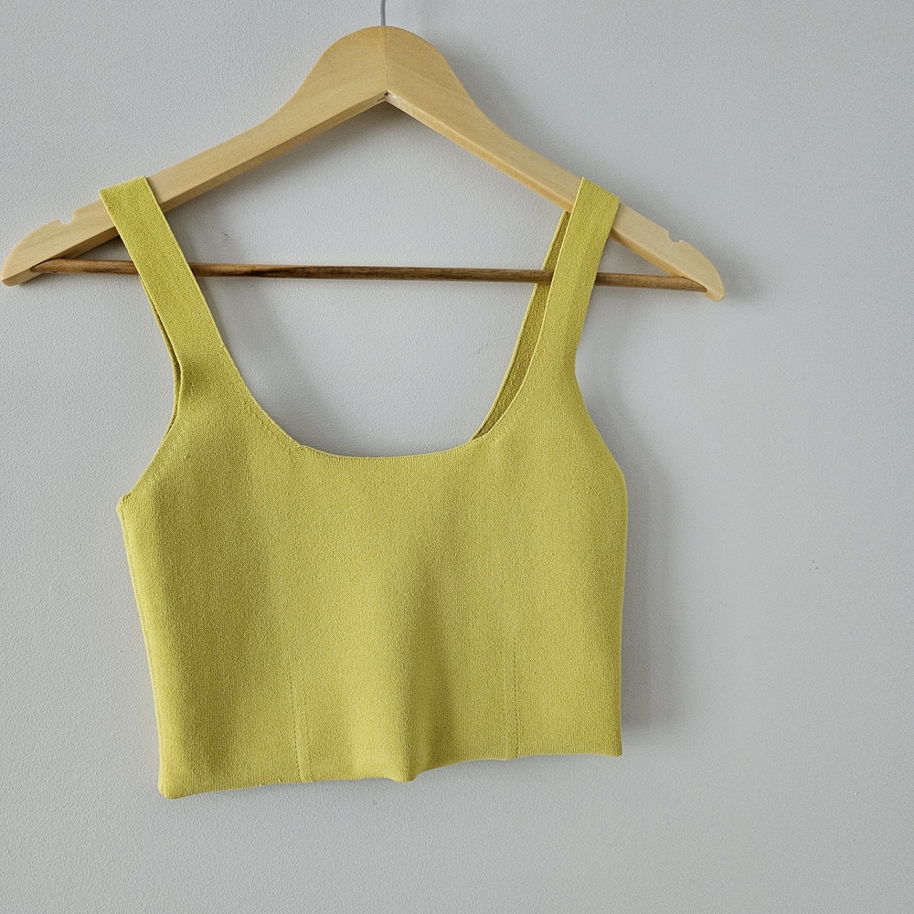 Wilfred Yellow Cropped Tank Top with Wide Straps